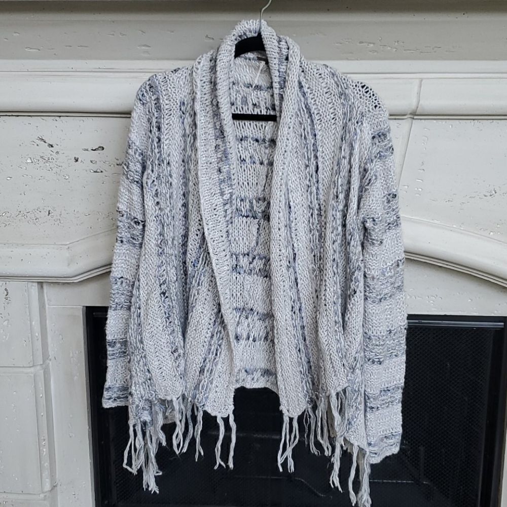 FREE PEOPLE Fringe Open Front Sweater - Size XS - Picture 1 of 7